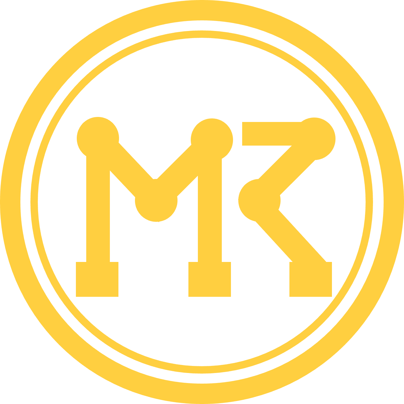 MYCKRO 심볼 — 로봇 팔 세 대가 그리는 MR